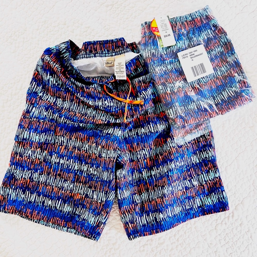 L.L. Bean boys swim trunks. Size 14. Never worn. Still in packaging.